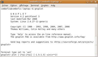 Lancer Gnuplot sous Linux