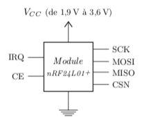 Circuit avec module radio nRF24L01+