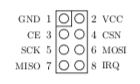 Pins du nRF24L01+