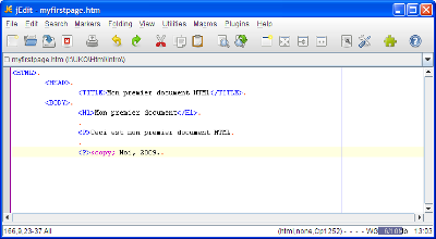 jEdit en mode HTML
