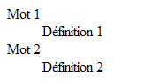 Liste de dfinitions