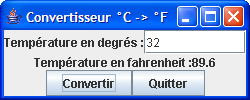 Convertir des degrs en fahrenheit