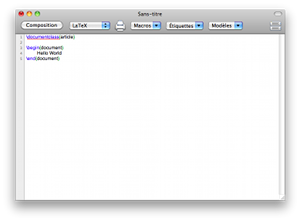 Rdiger le document avec TeXShop
